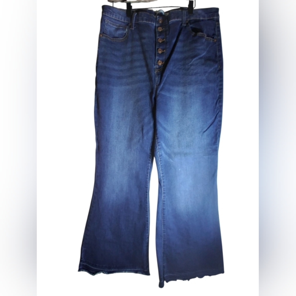 Celebrity Pink womens Button Fly Wide Leg Denim Jeans Size 21/35